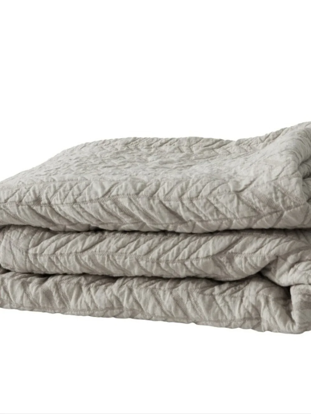 (6) Avacado Herringbone 3piece Organic Cotton Coverlet Set